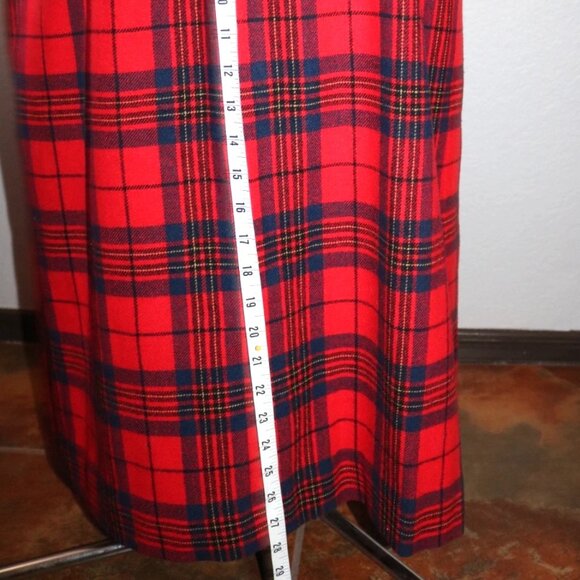 Pendleton Red Leslie Tartan Plaid 100% Wool Skirt pleated skirt Sz 8 - Picture 9 of 14